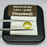 Cat’s Eye 4.04 Ratti _ Oval Mixed Cut _ Natural Yellow Chrysoberyl
